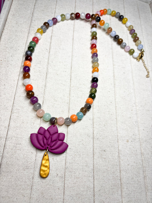 Lotus bead necklace