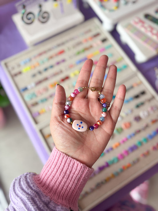 Pulsera agatas colores cálidos